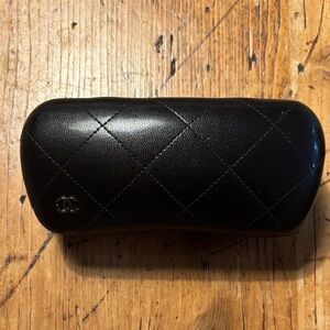 CHANEL Black Quilted Eyewear Case